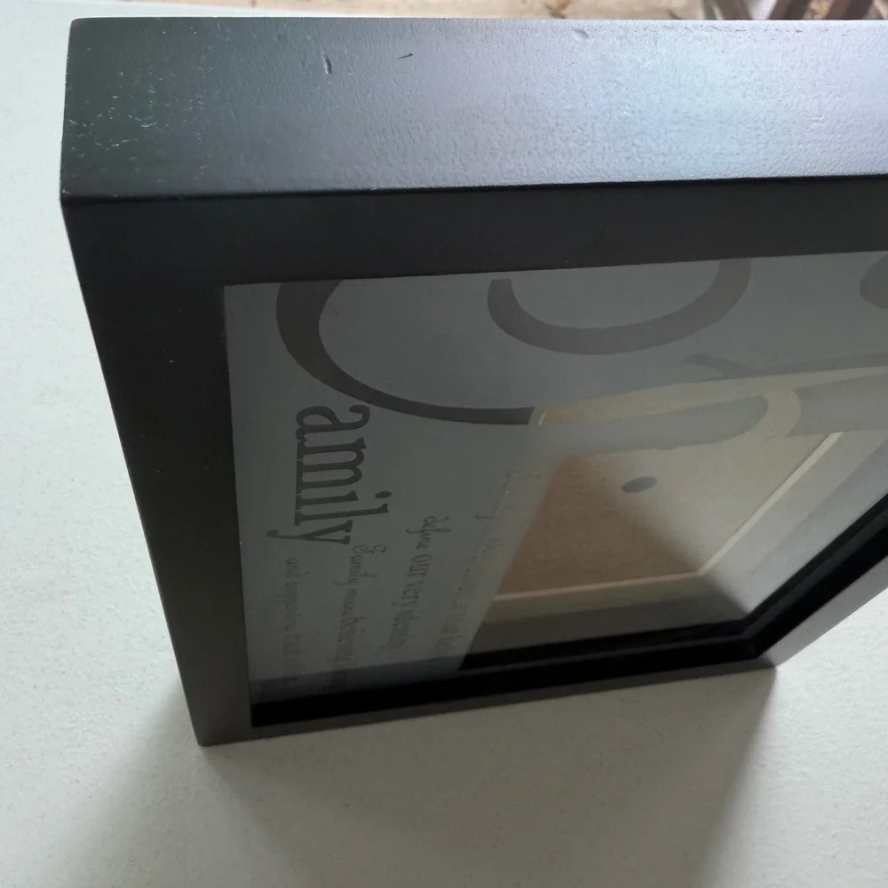Black Wood Family Quote Shadow Box Picture Frame 4x6